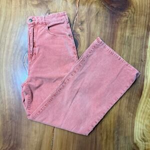 Anthropologie Pilcro Cotton Wide Gwen High Rise Pants 31 Corduroy Letterpress U9